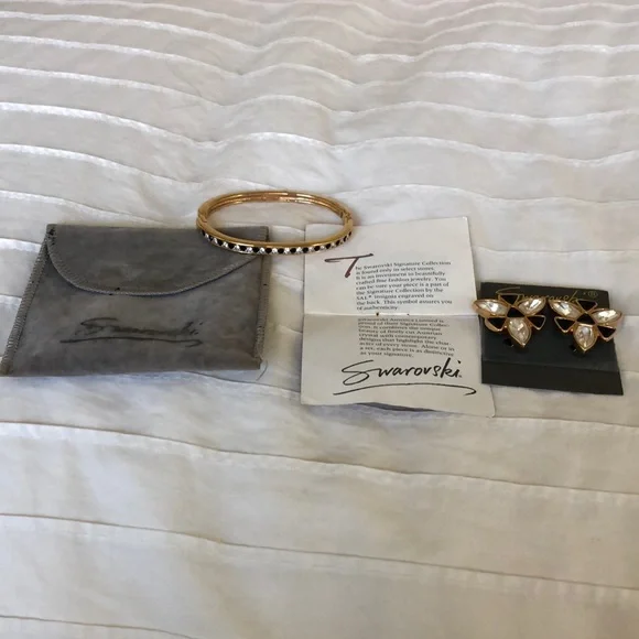 Swarovski Gold Bracelet and Earrings Set - Picture 2 of 6